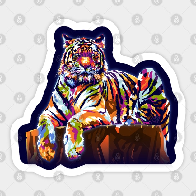 Colorful Tiger Sticker by RJWLTG